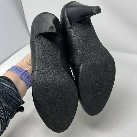AUDREY BROOK AVIGNON SLIP ON BLACK SHOE BOOTIE HEEL LEATHER UPPER SIZE 7.5 - Picture 7 of 13